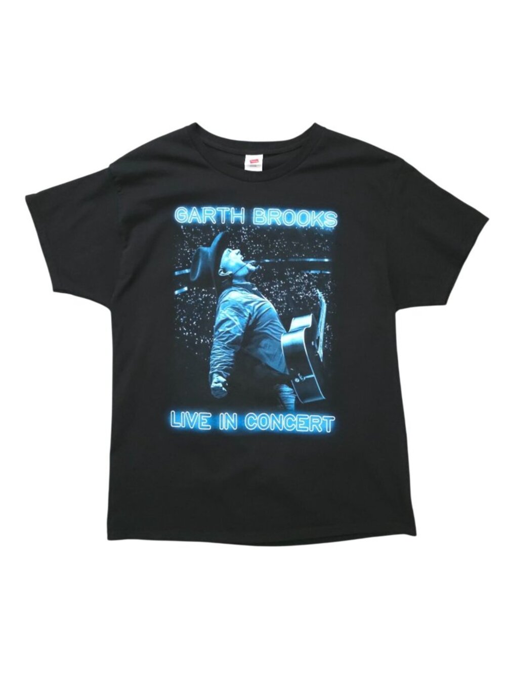 Garth Brooks LIVE IN CONCERT Black Country Music Graphic T-Shirt Hanes Sz Large